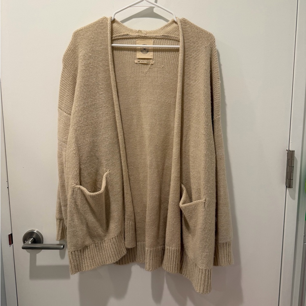 Urban Outfitters Cream Open-Front Cardigan